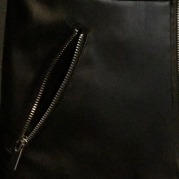 ✨Zara Faux Leather Black Zip Up Jacket Size Small - Picture 8 of 10